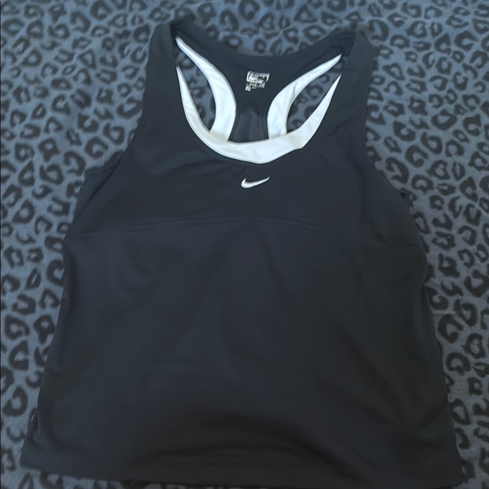 Nike Black and White Sports Tank
